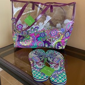Vera Bradley Bag and Flip Flops
